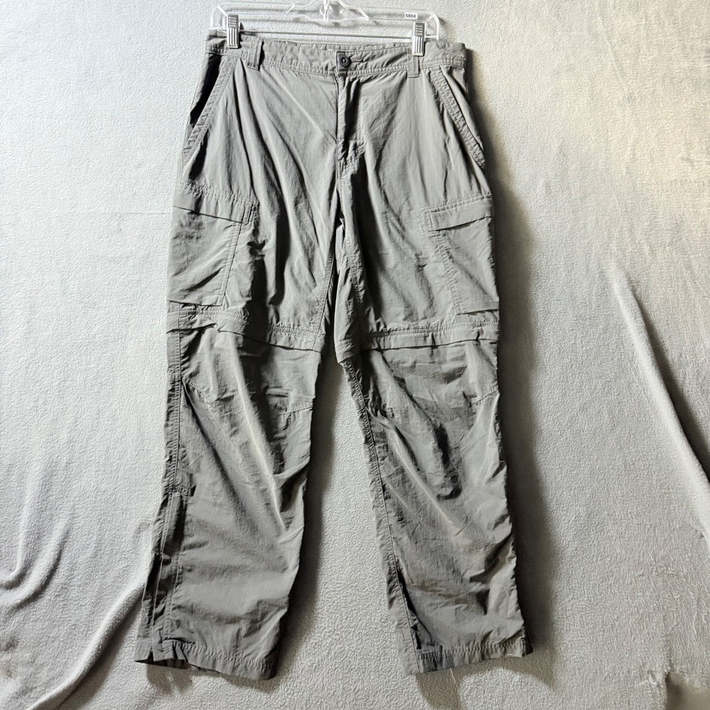 REI Co-op Sahara Mens 34x30 Gray Convertible Zip Off Hiking Cargo Pants Relaxed